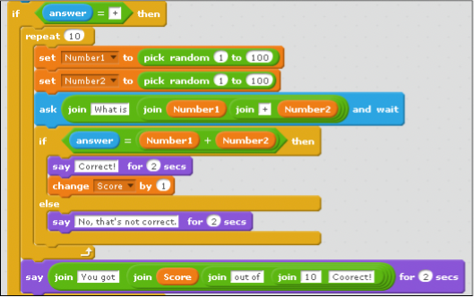 Figure 43: The final addition quiz