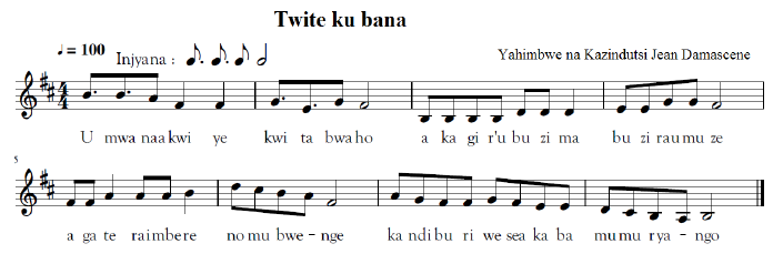 Indirimbo ya 2: Twite ku bana