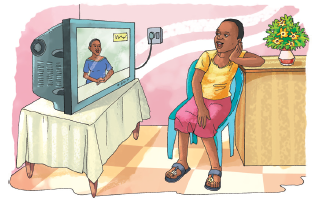 GIRL WATCHING TV