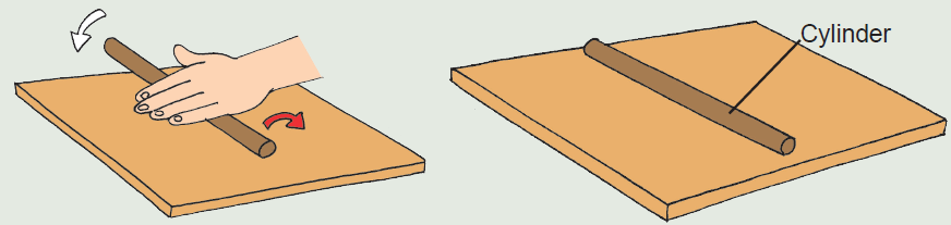 Step 3: Roll some of the kneaded clay into a cylinder. Cut it into five equal parts. These will be used as legs and tail.